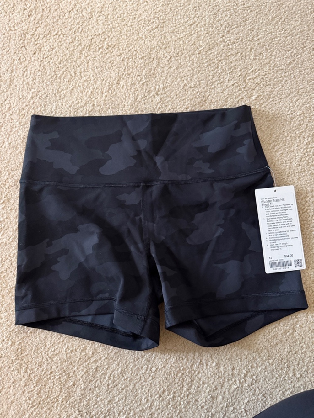 lululemon athletica Black Camo High-Rise Bike Shorts 4”